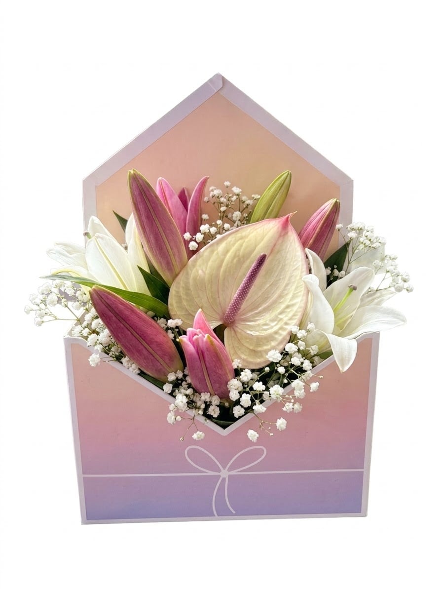 Colorful Letter with Anthurium and Lilies — 1
