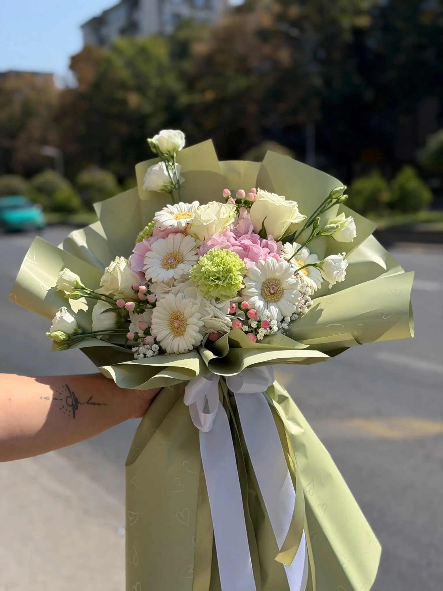 White Gerbera and Pastel Mixed Bouquet — 2