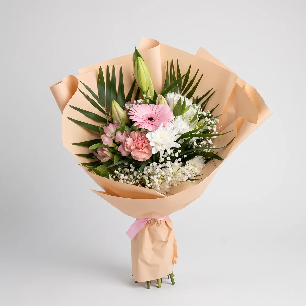 Pastel Pink Gerbera and Lily Bouquet image