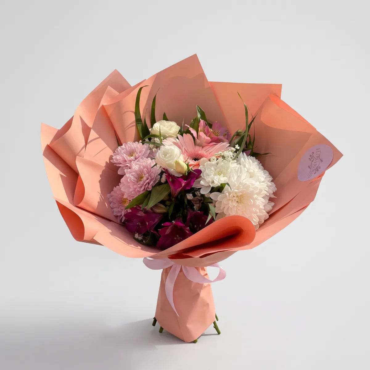 Delicate Pink and White Mixed Flower Bouquet image