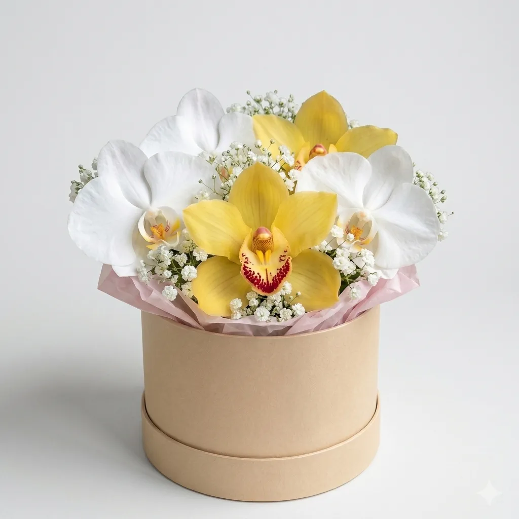 Imazhi i Kutia Elegante me Orchide
