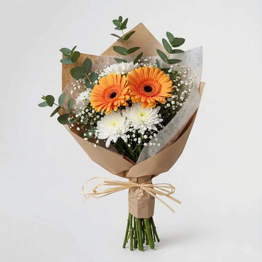 Golden Touch with White Chrysanthemums image