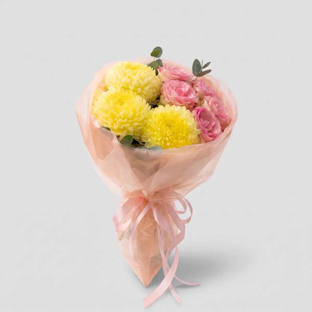 Sarı Kasımpatı ve Pembe Güller — 1