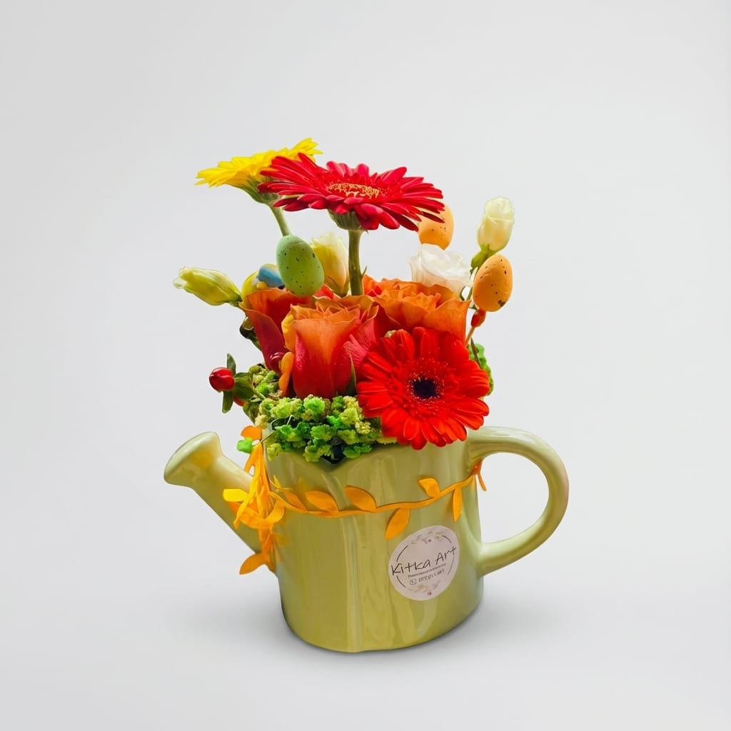 Spring floral arrangement in a decorative pot — 1
