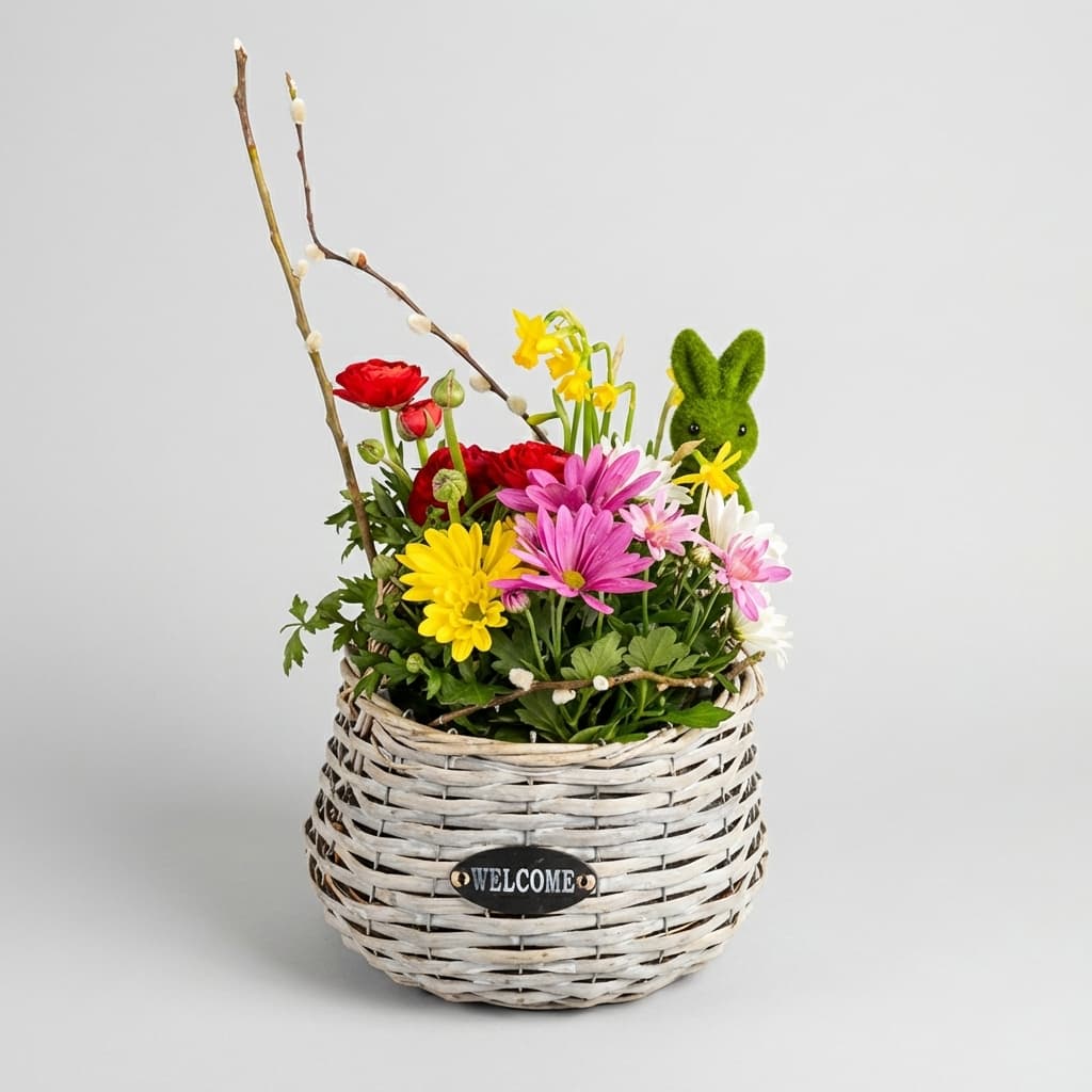 Spring Easter Arrangement in a Basket image