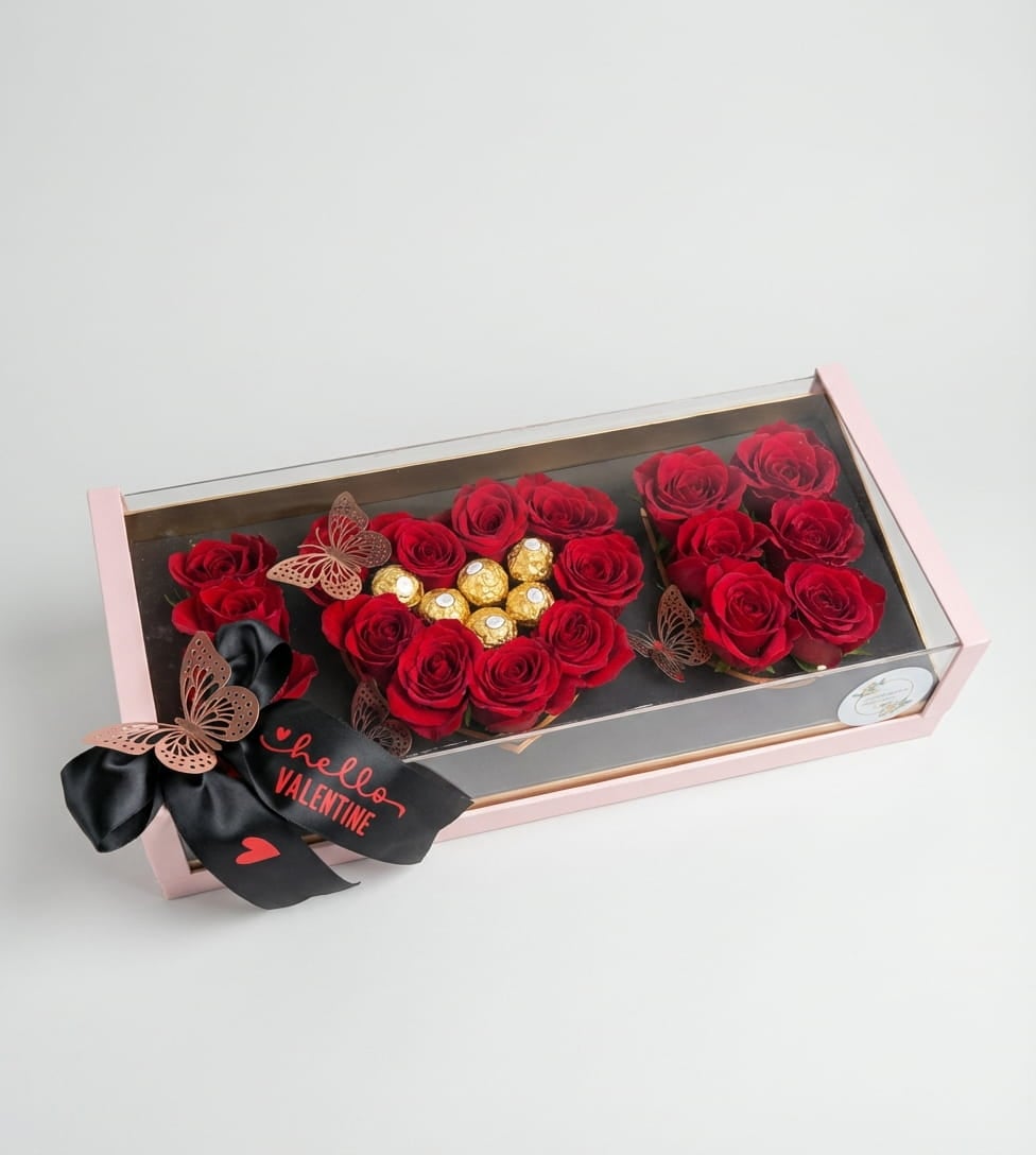 Özel Seni Seviyorum Kutusu - Güller ve Ferrero Çikolataları ile — 1