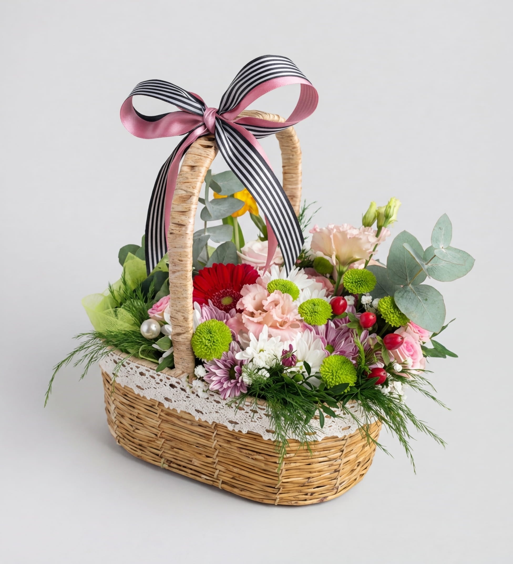 Romantic Pastel Flower Basket — 1
