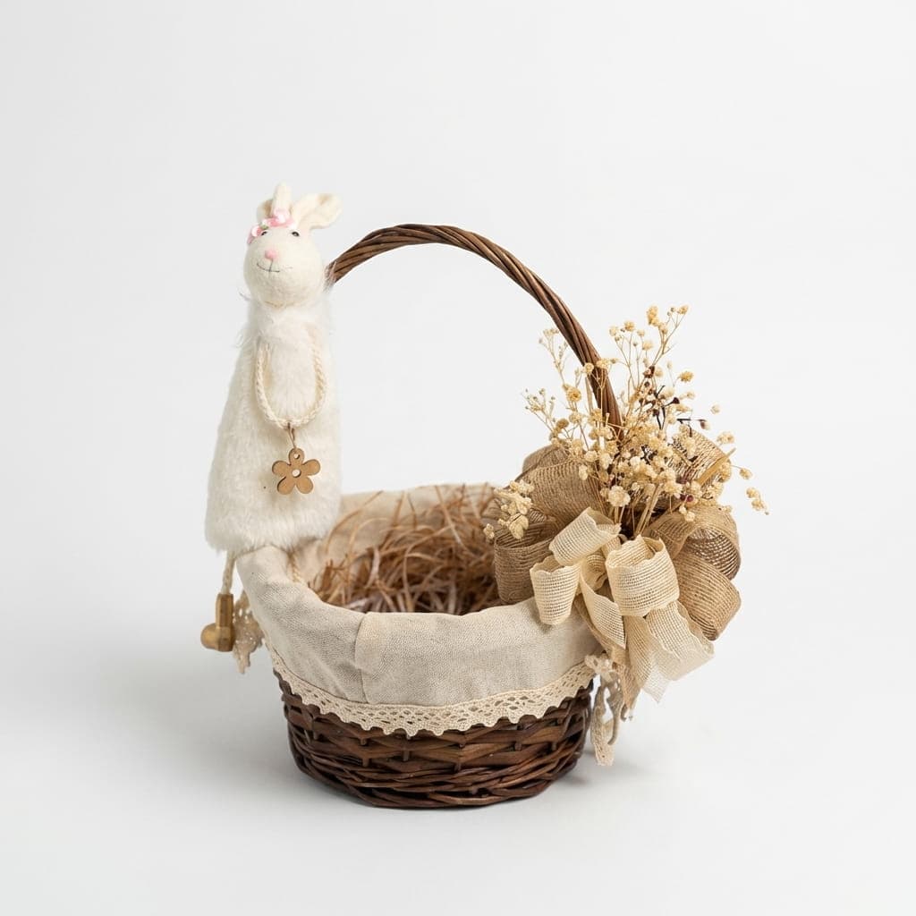 "Boho Bunny" Natural Woven Basket image